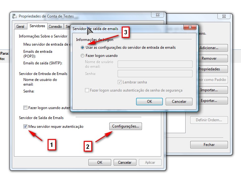 Autenticação no Windows Mail